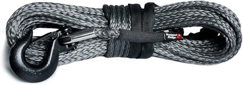 Rugged Ridge | Synthetic Winch Line, Dark Gray, 25/64 inch x 94 feet, Universal | 15102.13