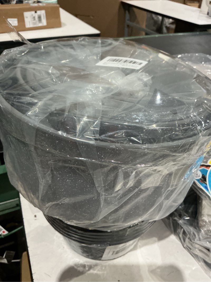 Condition photo showing Good Condition for meowell large flower pots 12/10/9 inch, 3 set big plant pots for outdoor indoor plants with water ripples, wide plastic planters with drainage holes and saucers for garden house plants, speckled grey grey with white speckles 12+10+9 inch