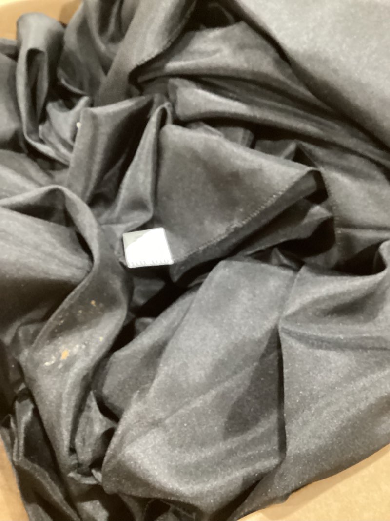 Condition photo showing As Is for Round Tablecloth 120 Inch 10 Pack Black Tablecloths Washable Decorative Linen Polyester Table Clothes Cover for Dining Table Banquets Buffet Parties and Wedding Black 120" (10 Pack)