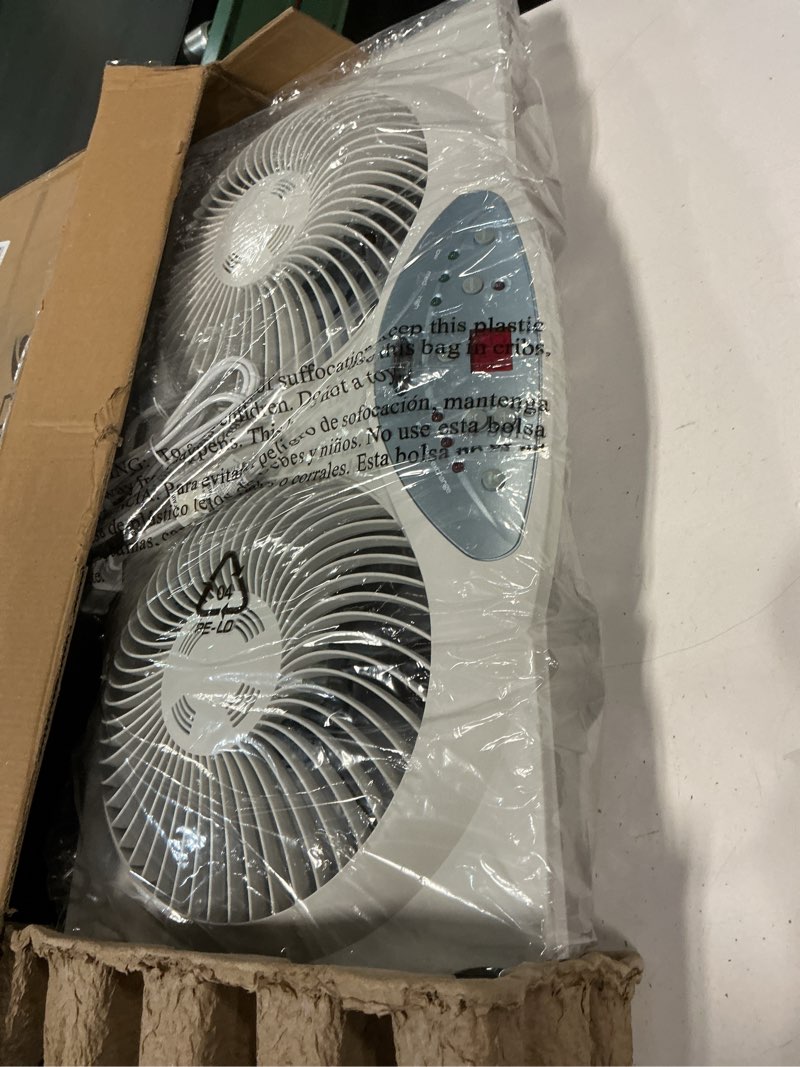 Condition photo showing Good Condition for Bionaire Window Fan with Reversible Airflow Blades – 3-Speed Settings, Programmable Thermostat, LED Display, Remote Control, Fits 24–36" Windows, No Assembly Required White 2 Blades Electronic control with LCD screen Window Fan