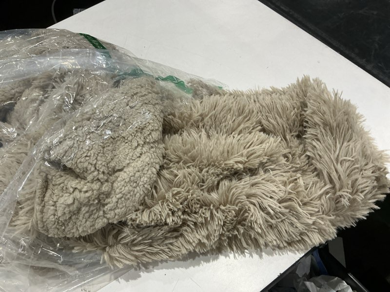 Condition photo showing Good Condition for pavilia taupe tan fluffy throw blanket for couch, fuzzy blanket for women men, furry plush warm blanket bed sofa, super soft thick faux fur sherpa blanket throw, 50x60 taupe 50 x 60 inches - throw