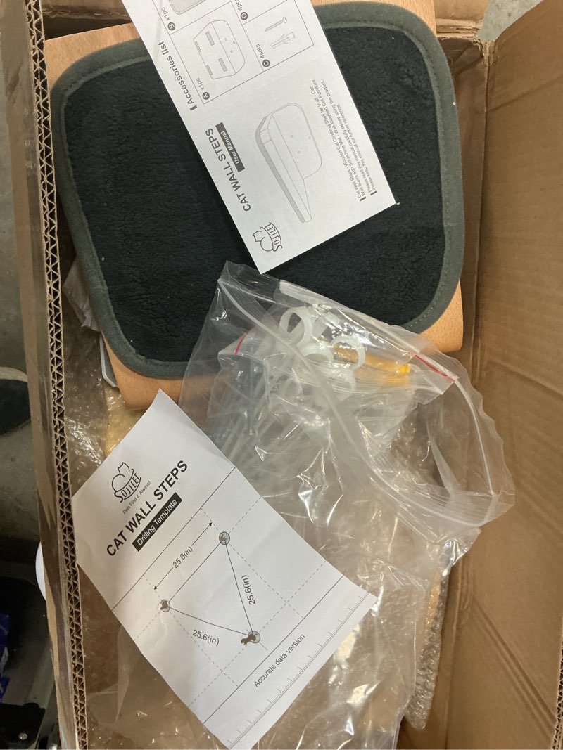 Condition photo showing As Is for Cat Wall Shelves for Cat Wall Steps, Perch, Ladder, Wooden Floating Modern Mounted Space Saving Furn