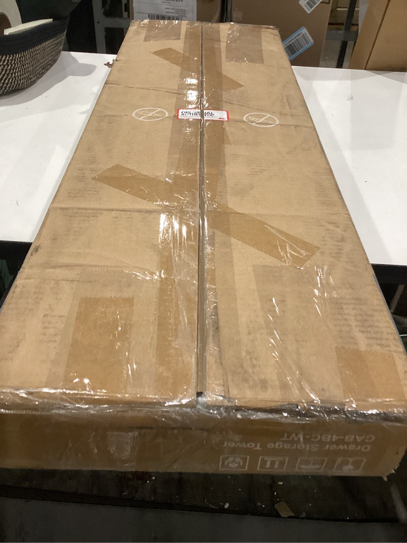 Condition photo showing New/Like New for dresser for bedroom with 4 drawers, anti-tip tall fabric chests storage organizer tower furniture with wooden top metal frame for clothes, closet, living room, hallway, entryway white 11.8"d x 17.7"w x 37.4"h (4 drawers)