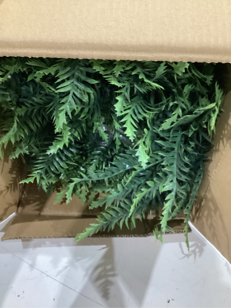 Condition photo showing Good Condition for outdoor fake hanging fern – artificial hanging ferns 2 pack, large faux boston fern bushes, uv resistant outdoor hanging plants for front porch, patio & indoor decor green