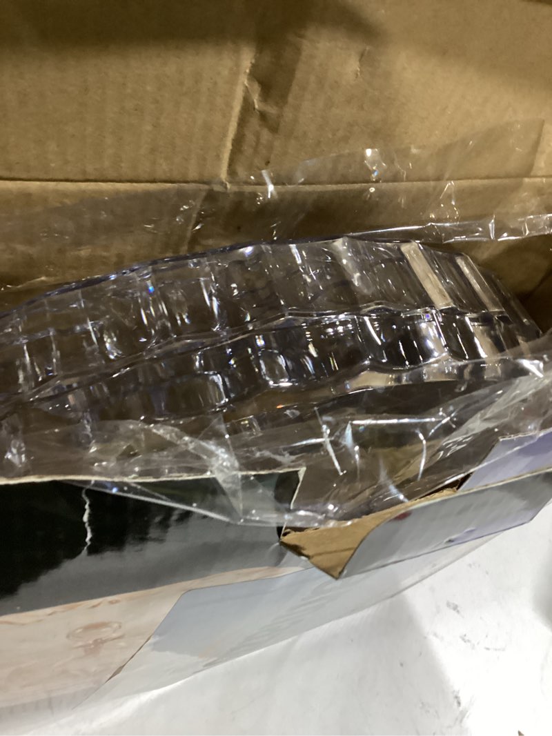 Condition photo showing New/Like New for ZOOFOX Snack Serving Tray, 12" Appetizer Tray with Lid, 6 Compartments Round Plastic Food Storage Organizer for Dried Fruits, Nuts, Candies, Sweet Cookies and Fruits (Clear)