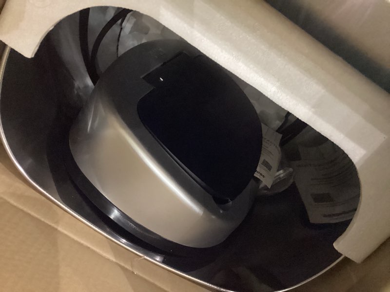 Condition photo showing As Is for iTouchless 13 Gallon Sensor Kitchen Trash Can with Lid and Odor Filter, Stainless Steel Oval Automatic Trashcan for Home Office Bedroom Living Room Garage Large Capacity Slim Space-Saving Trash Bin Brushed Silver