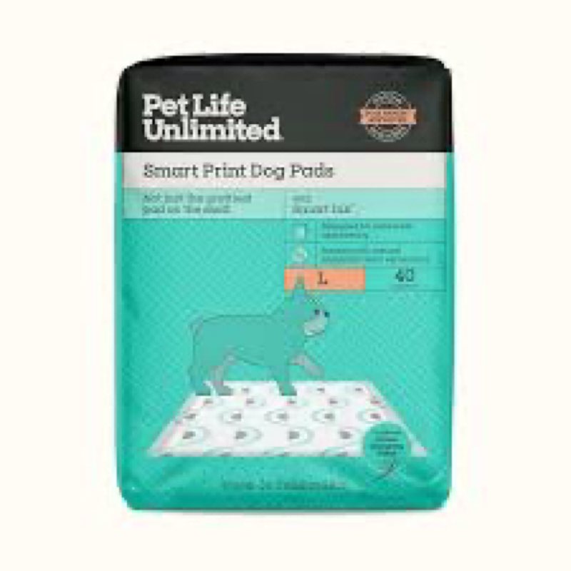pet life unlimited smart prints large puppy pads – 22" x 22", 84 count (l) | stylish dog training pa