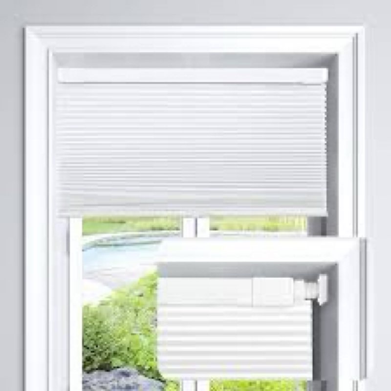 LazBlinds Cordless Cellular Shades, No Tools No Drill Light Filtering Honeycomb Shades Pleated Blind