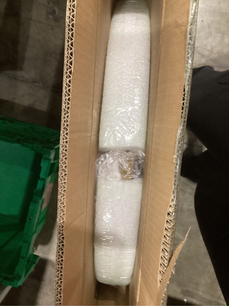 Condition photo showing As Is for Asymmetrical Mirror for Wall Decor 17.5"*22.5", Modern Brass Framed Wall Mirror for Living Room Bathroom Bedroom Entryway ELE-STOU-0066G Brass 22.5"L x 17.5"W