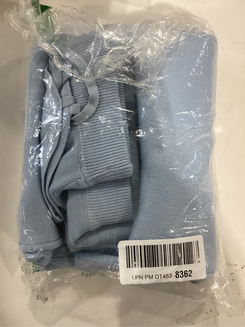 Condition photo showing Good Condition for Cutiefox Women's Knit 2 Piece Dress Cami Crop Top High Side Slit Bodycon Long Skirt Set Small Light Blue