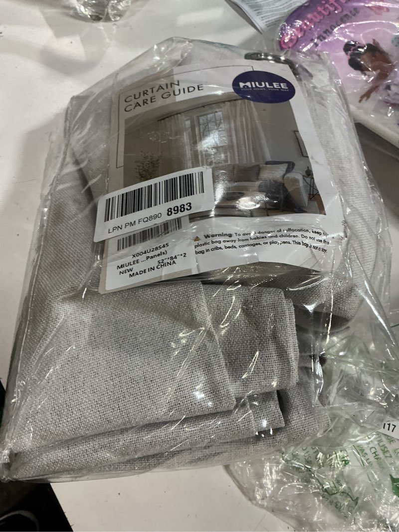 Condition photo showing Good Condition for miulee 100% blackout linen textured curtains for bedroom solid thermal insulated cream white grommet room darkening curtains & drapes luxury decor for living room nursery 52 x 84 inch (2 panels) cream white 52"w x 84"l (pack of 2)