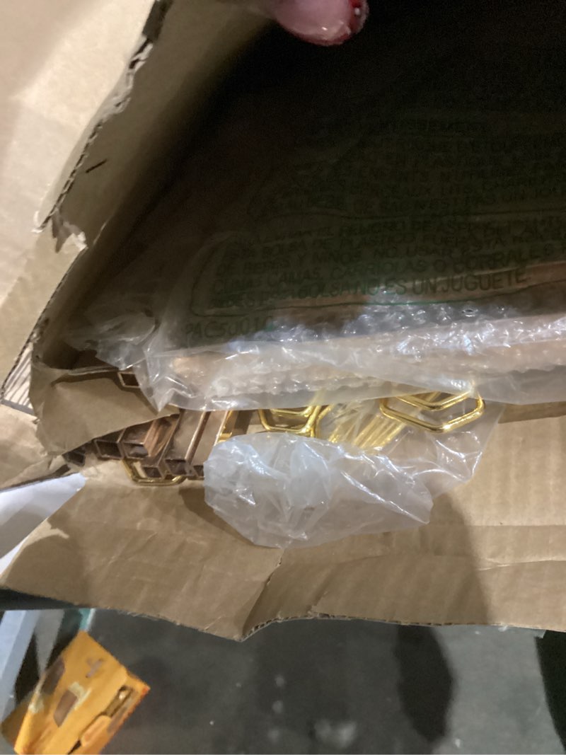 Condition photo showing As Is for Urban Deco Cylinder Stands for Party, Set of 3 Gold Metal Hexagon Cake Pedestal Stand with Marbled Countertop, Flower Plant Pedestal Stands for Display Parties Wedding Birthday Decor, 3PCS, Gold