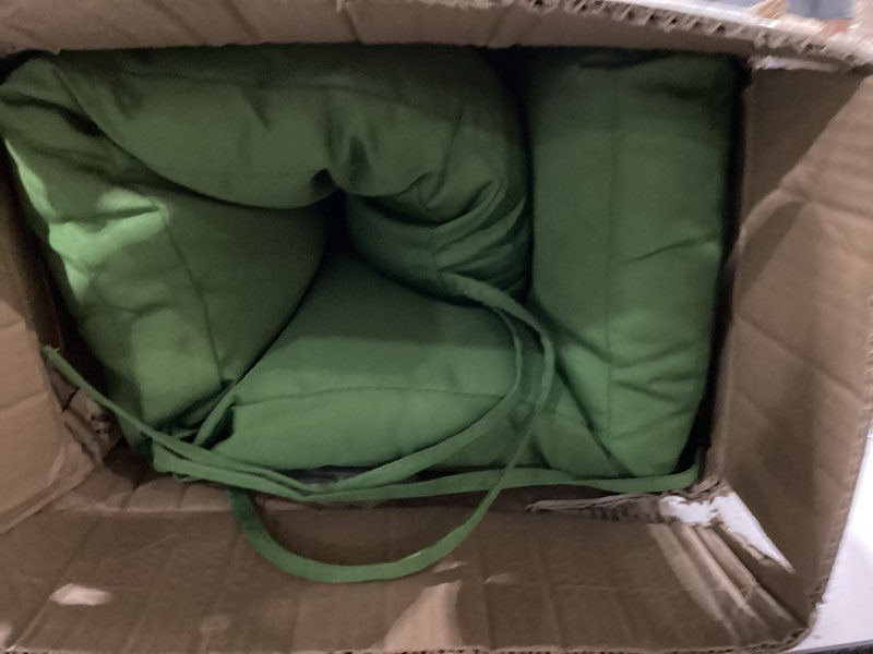 Condition photo showing Good Condition for qilloway indoor/outdoor high back chair cushion for adirondack,spring/summer seasonal all weather replacement rocking chair cushions. (set of 2, green) set of 2 green