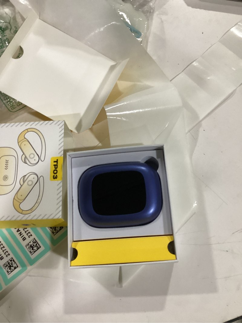 Condition photo showing New/Like New for leemc wireless earbuds, bluetooth headphones 6.0, ear buds with touch screen, anc enc noise cancelling, 40h bass stereo sound over-ear earphones for ios, android, sports, workout?darkblue 4-darkblue touchscreen