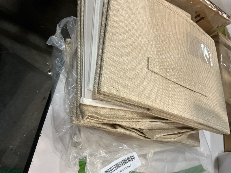 Condition photo showing Good Condition for fhsqx 4 pack shoe organizer for closet,foldable shoe organizer,fits up to 48 pairs,storage containers with bottom support for shoes (beige, (16.5 * 12.6 * 9.5) x4) (16.5*12.6*9.5)x4 beige