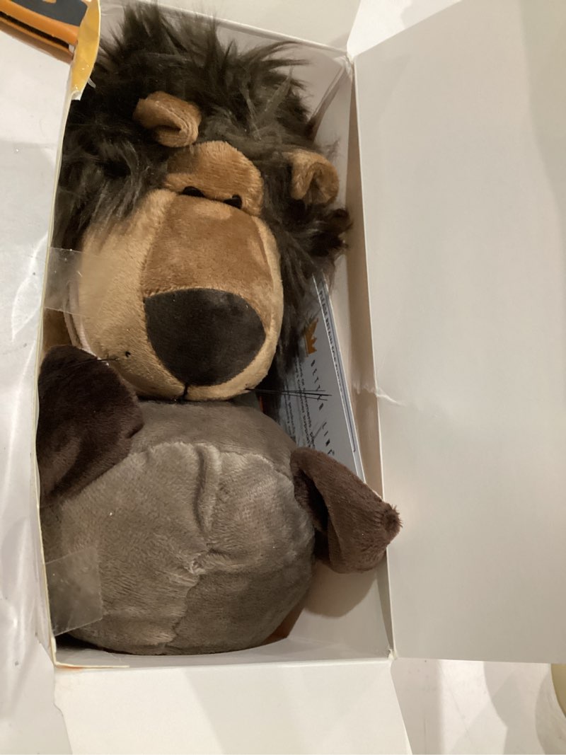Condition photo showing Good Condition for animal hand puppets set for kids & adults - 12.5" premium quality soft plush toys with movable mouths - perfect for storytelling, teaching, preschool, role-play - durable, vibrant, educational puppets lion and wolf