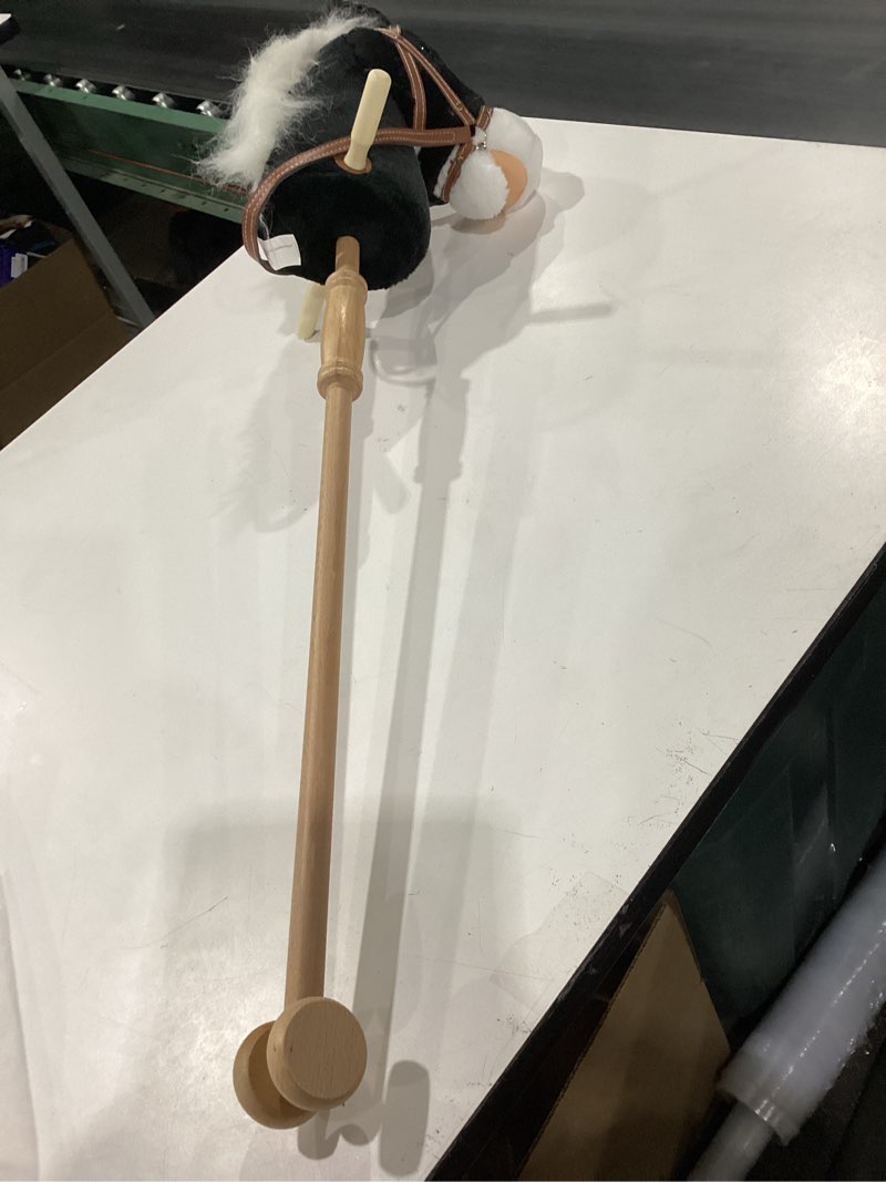 Condition photo showing Good Condition for HollyHOME Stick Horse Plush Handcrafted Hobby Horse on a Stick with Wood Wheels Real Pony Neighing and Galloping Sounds for Kids Toddlers Black 36 Inches(AA Batteries Required)