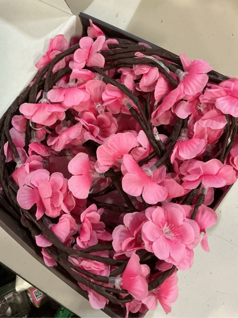 Condition photo showing Good Condition for fnhmsl cherry enchanted willow vine lights 7.55ft 144led pink cherry blossom tree branch lights for wall, remote timer,8 light model,bedroom wall doors wedding, christmas, usb battery box 7.55ft pink cherry 144 led