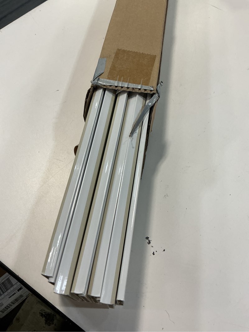 Condition photo showing Good Condition for wall baseboard molding trim, high-impact vinyl baseboard trim, 10-pack of 39.4" x 2.3", wall base moulding trim installed with clear double sided tape, white width:2.3" white