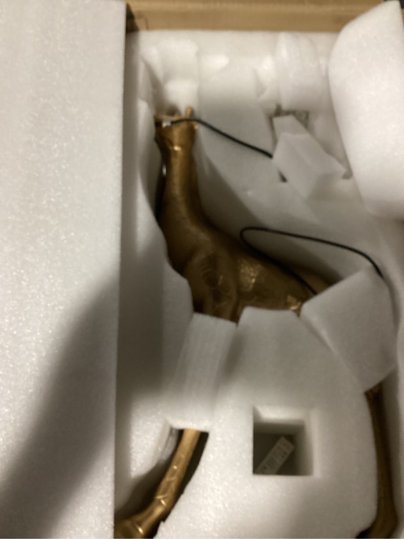 Condition photo showing Good Condition for resin big giraffe table lamp,h23.6in,cute animal decor lamp for bedroom living room, eye-caring led light with crystal lampshade for kids adults (gold h23.6) gold h23.6"