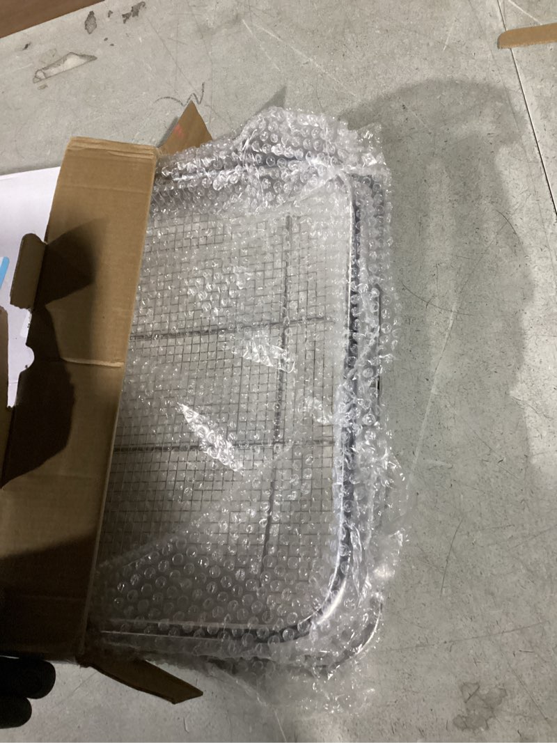 Condition photo showing Good Condition for extra large air fryer basket for oven 18 x 12 inch stainless steel, oven air fryer basket and tray set with 30 pcs parchment papers, bacon cooker broiler pan for oven, bakeware sets oven rack-2 piece 18.5×12.8 inch