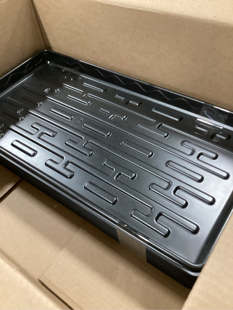 Condition photo showing Good Condition for Shallow 1020 Nursery Flat Trays Specialized for Holding & Carrying 200 Cell Plug Seedling Trays (Height is 1.3"),Microgreen Germination Trays,10 Pack, No Holes (YB01, 10Pcs) 1020 Tray-Low YB01