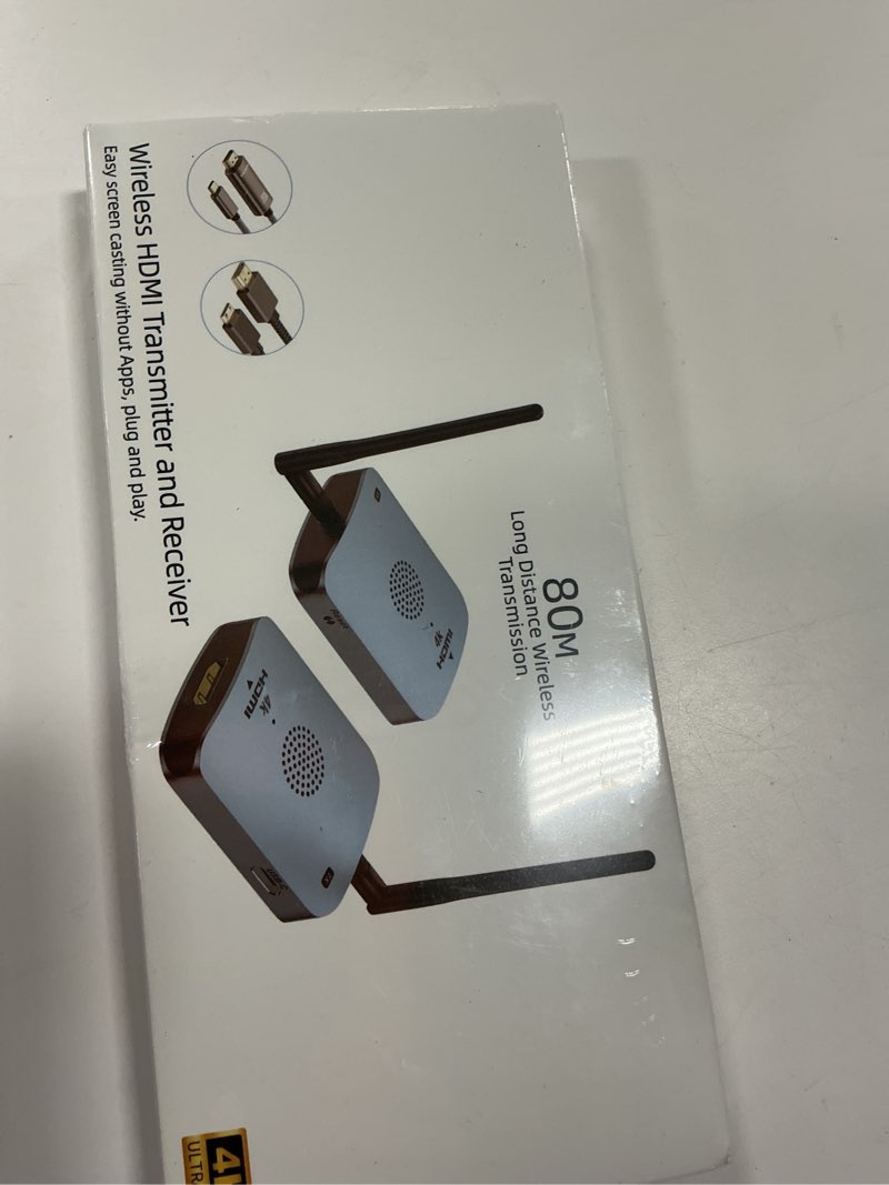 Condition photo showing New/Like New for Wire-Less HDMI Transmitter and Receiver 4K, 262ft Wire-Less HDMI Extender 4K@30Hz 1080P Output Plug 