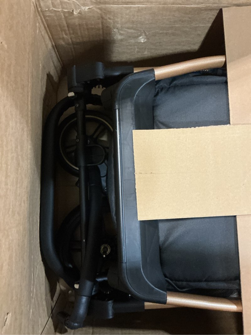 Condition photo showing As Is for 2 in 1 baby stroller, convertible bassinet pushchair for infants and newborns 0-36 months gold