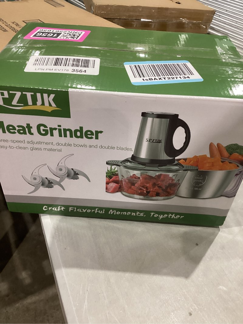 Condition photo showing Good Condition for 3-Speed Electric Food Processor: Meat Grinder, Vegetable Chopper & Baby Food Maker - 300W, 2 Bowls (8 Cup Stainless Steel+8 Cup Glass), Quiet Operation