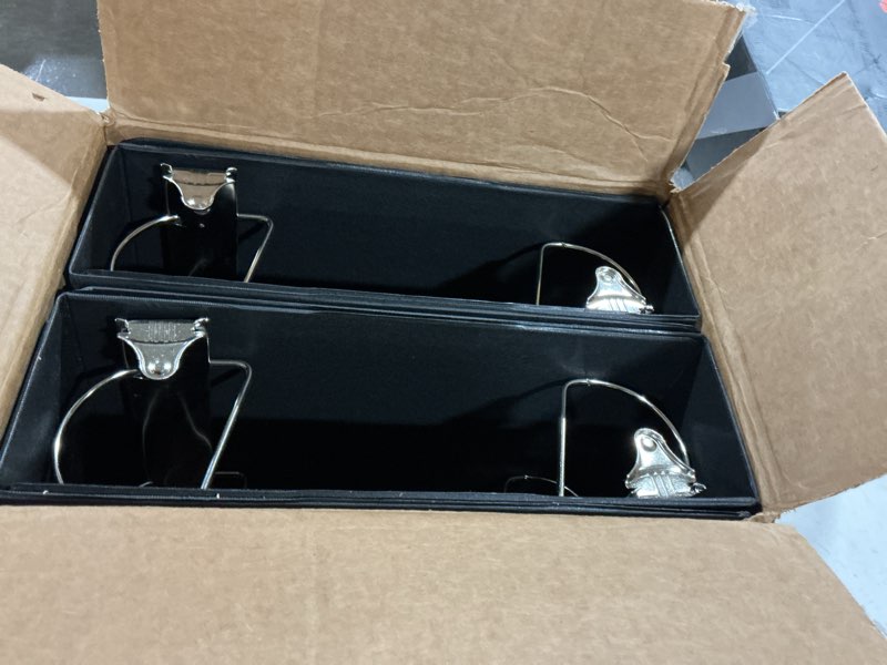 Condition photo showing As Is for Cardinal Performer 3-Ring Binders, 3", Non-Locking Slant-D Rings, 725-Sheet Capacity, ClearVue Presentation, Non-Stick, PVC-Free, Black, 4-Pack (27601) Black 3-Inch Binders