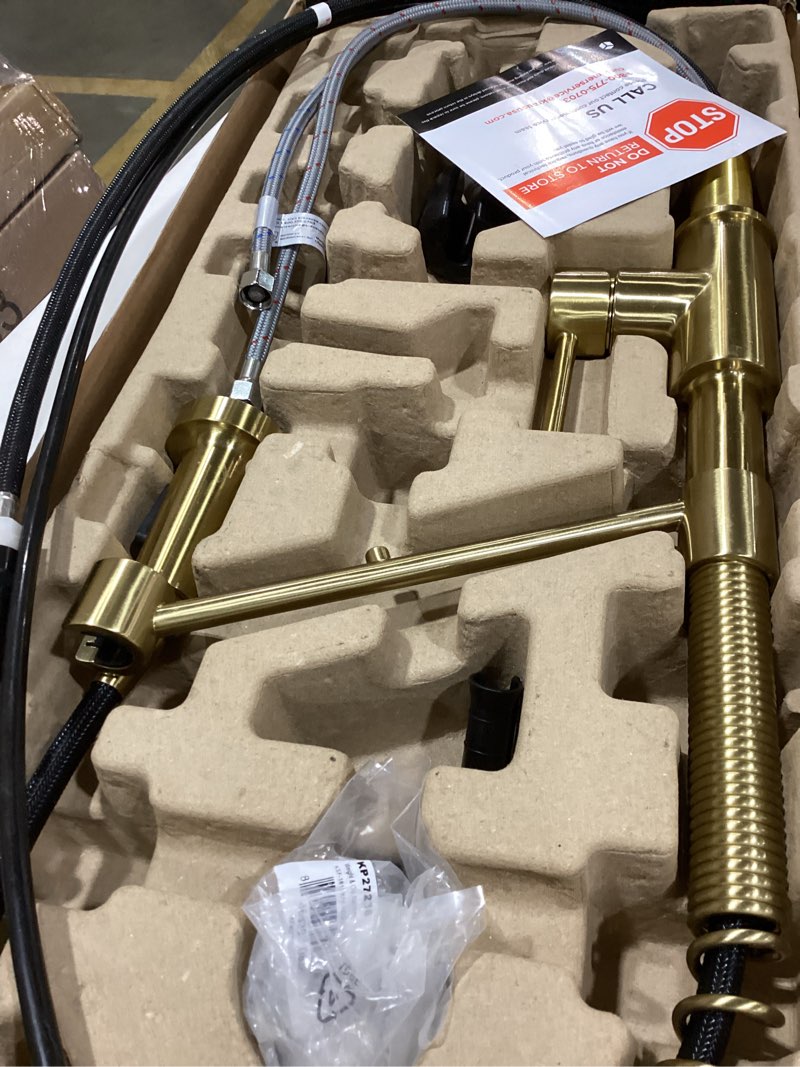 Condition photo showing New/Like New for Kraus Bolden 2-in-1 Pull-Down Single Handle Kitchen Sink Filter Water Faucet for Reverse Osmosis or Water Filtration System in Brushed Brass, KFF-1610BB Brushed Brass 2-in-1 Faucet