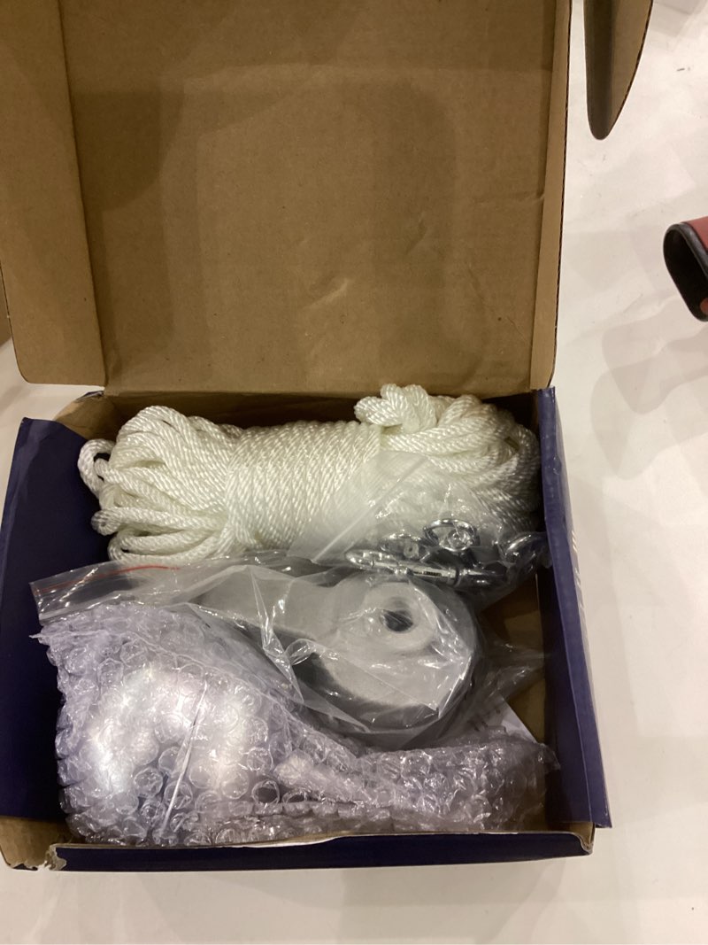 Condition photo showing Good Condition for NQ Flagpole Hardware Repair Parts Kit,50 Feet Halyard Rope+3" Silver Ball+6" Zinc Alloy Cleat+4 Metal Swivel Snap Clips+Aluminum Alloy Flagpole Truck with Nylon Pulley for 1.6"-2" Flag Poles