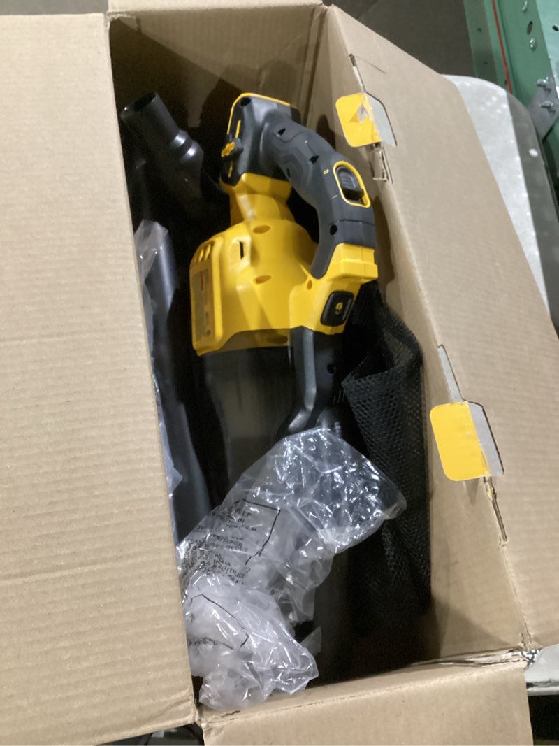 Condition photo showing As Is for dewalt 20v handheld vacuum cordless, car vacuum with hepa filter, 6 attachments and led light, high performance dry only small shop vac, battery not included (dcv501hb)