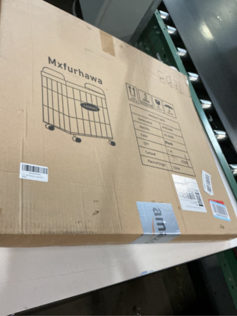 Condition photo showing Good Condition for Mxfurhawa Iron Wire Laundry Hamper With Rolling Lockable Wheels, Folding Laundry Storage Basket with Handles,Detachable Liner Collapsible Dirty Laundry Cart Sorter Clothes Basket Organizer (23.6 inch) White-81