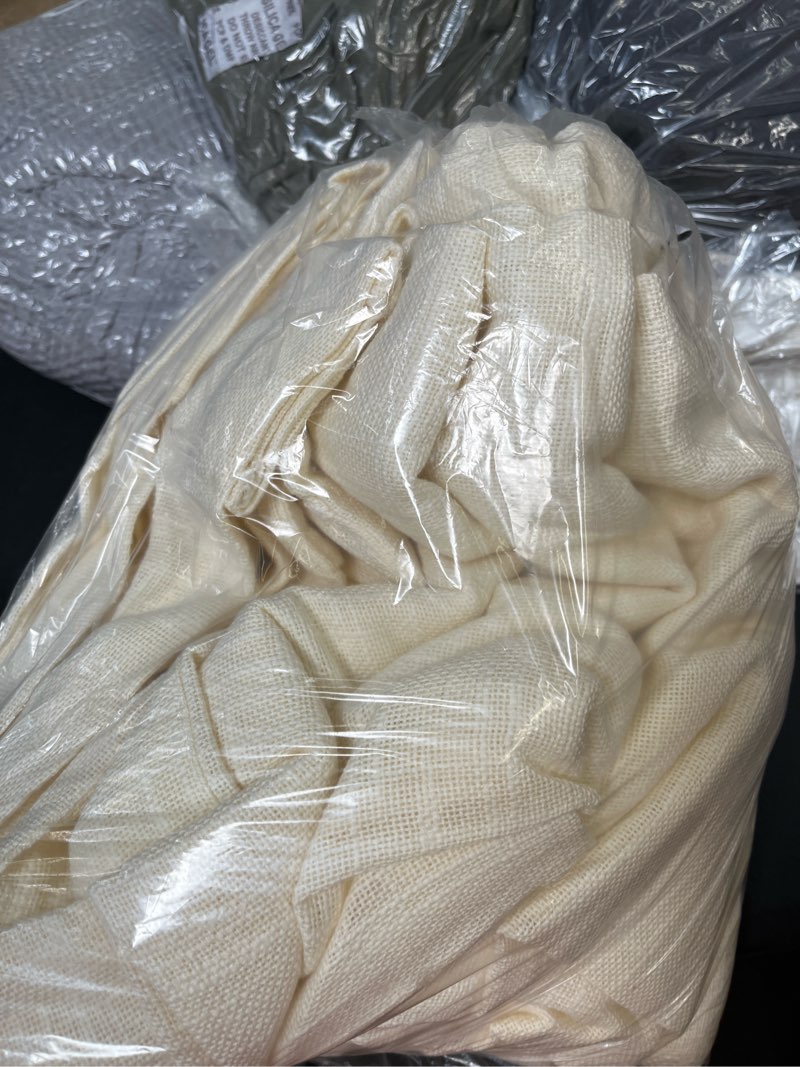 Condition photo showing Good Condition for cotton sheer curtain set (set of 2), 48x96, ivory
