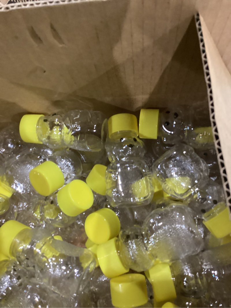 Condition photo showing Good Condition for 50 pack plastic honey bear bottles jars, 2 oz honey bear cup with lids mini bear shape empty honey bear bottle honey containers bulk jam juice candy for wedding gifts baby shower favors 50-set