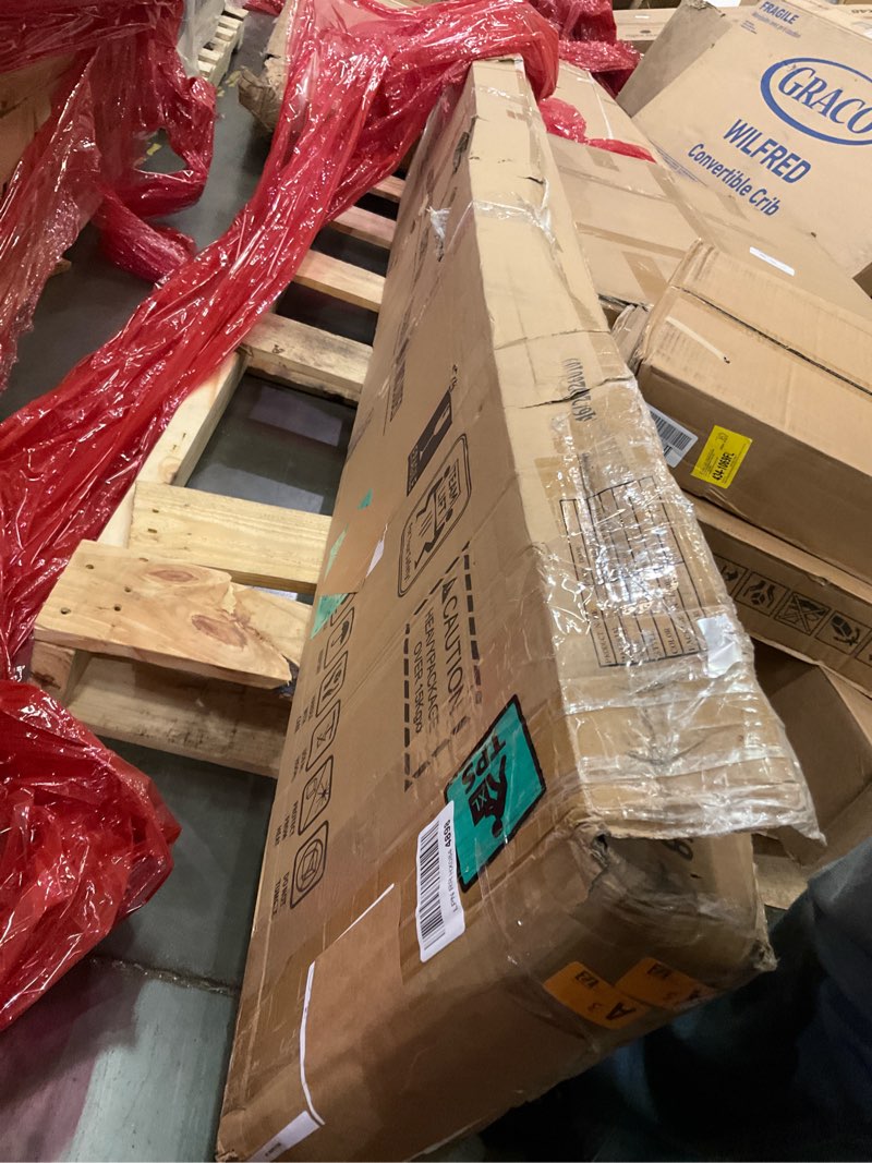 Condition photo showing As Is for ROYMELO 24x84 Inch Glass Sliding Barn Door Slab and 4ft Hardware Kit Included, 5 Frosted Glass, LVL Wood Panel Covered with White Water-Proof Scratch-Proof PVC Surface, Simple DIY Assembly 24"x84" Doors + 4' Track Kit White