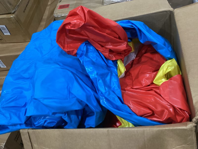 Condition photo showing As Is for herokiddo commercial grade castle bounce house inflatable 13â€™x13â€™ (with blower), for kids and adults, indoor outdoor, birthday party, rental quality, basketball hoop inside, moonwalk bouncer jumper