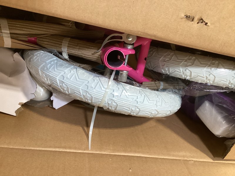 Condition photo showing Good Condition for joystar little daisy kids bike for girls boys ages 2-7 years, 12 14 16 inch girls bikes with doll bike seat & streamers, boys bike with flag & number plate, multiple colors littledaisy-fuchsia 14 inch with training wheels