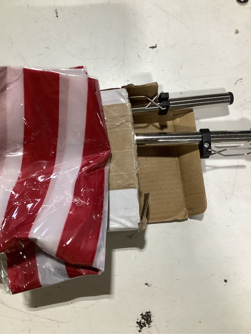 Condition photo showing As Is for 2 pack boat flag with adjustable boat flag pole, 316 stainless steel clamp on flag pole kits rail mount without drilling, kayak flag pole with gimbals end silver 2 pieces