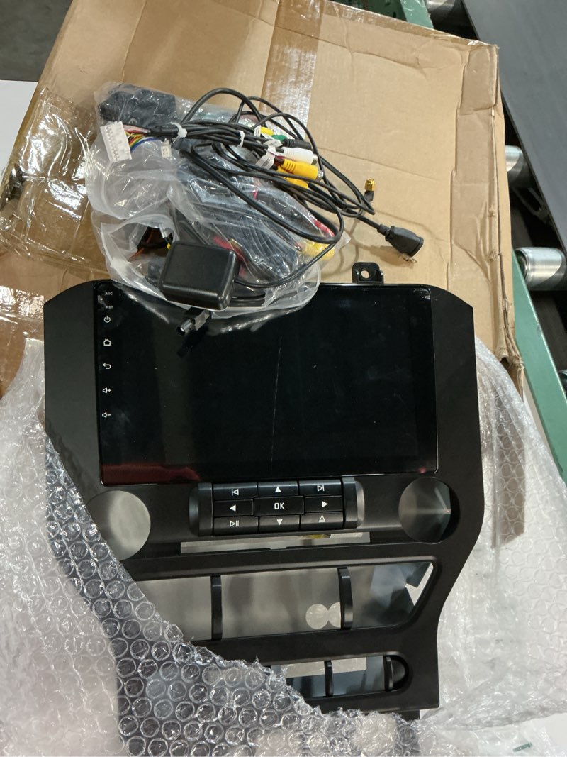 Condition photo showing As Is for 9" Touchscreen Car Stereo for Ford Mustang 2015 2016 2017 2018 2019 2020 with Wireless Carplay Android Auto Car Radio for Mustang with Bluetooth,GPS,WiFi,SWC,FM & RDS+AHD Backup Camera+MIC