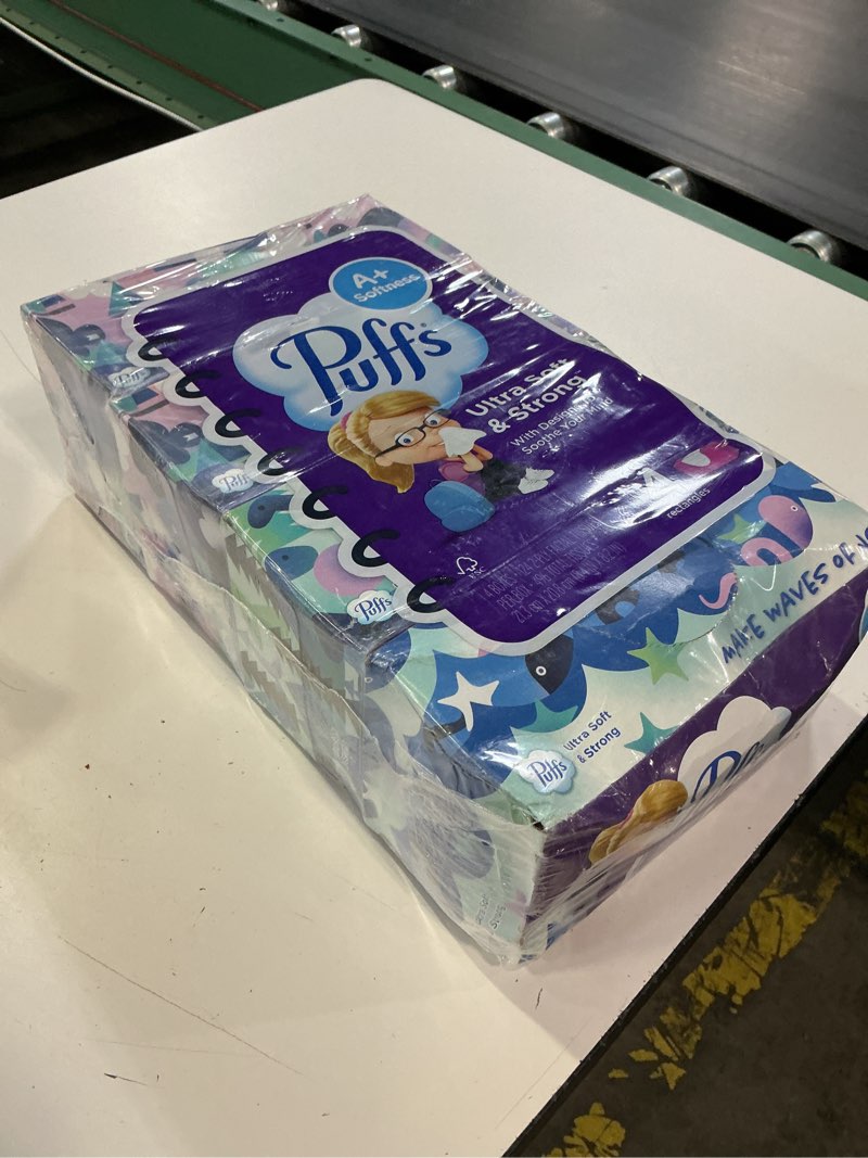 Condition photo showing New/Like New for puffs facial tissues 4 family size boxes, 124 facial tissues per box - 124.0 ea x 4 pack