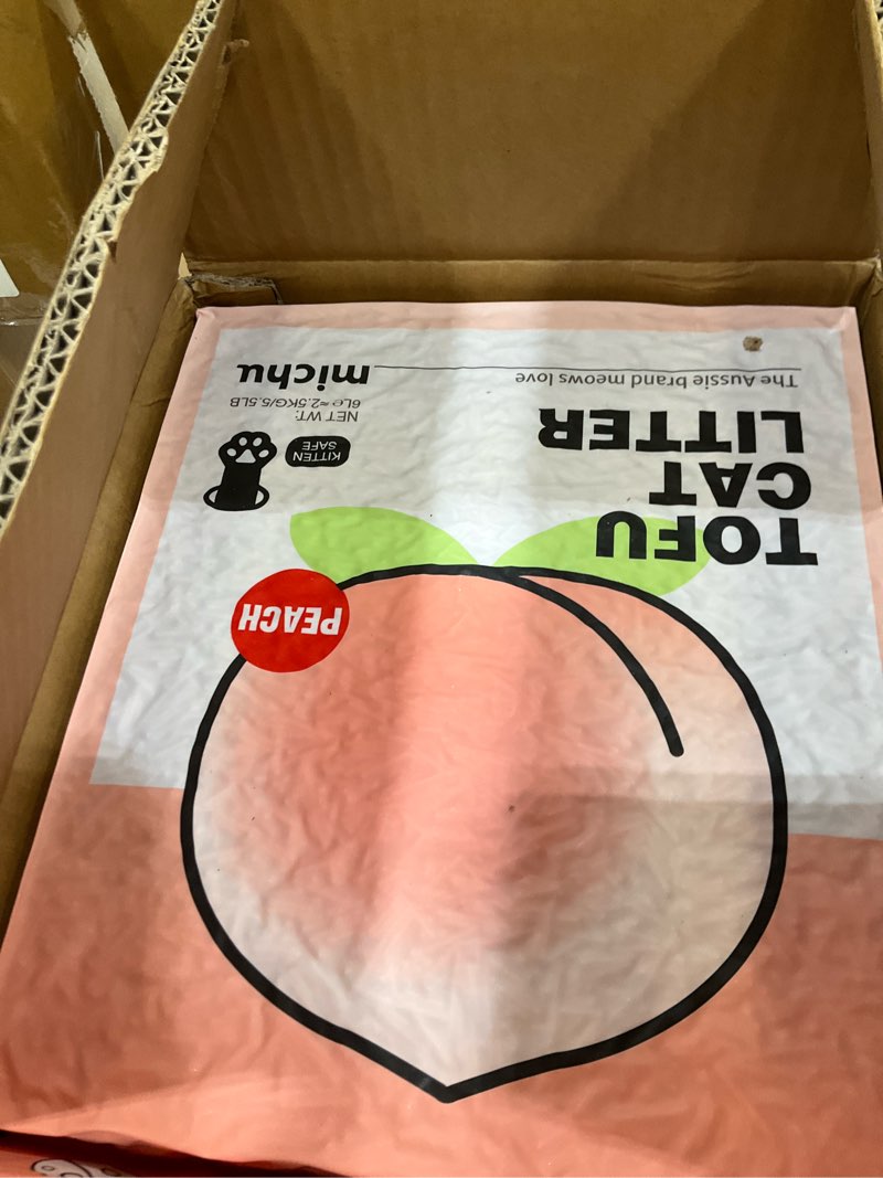 Condition photo showing Good Condition for michu tofu cat litter natural clumping tofu cat litter, fast clumping and easily scoop-able 5.5lb/88oz 5 scents - peach, 2 pack 2 pack peach