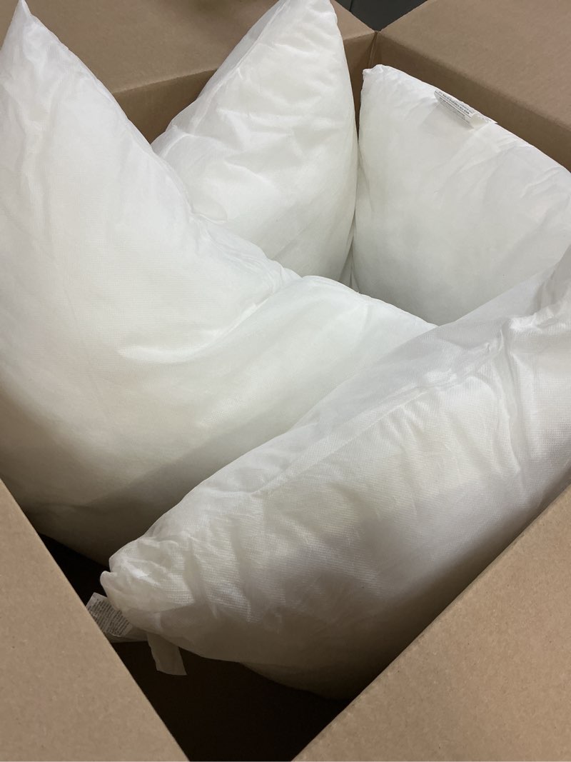 Condition photo showing Good Condition for lane linen 20x20 throw pillow insert - set of 4 white pillow inserts for decorative pillow covers, throw pillows for bed, decorative pillows for bed, couch pillows, throw pillows for couch 20" x 20" 01: white
