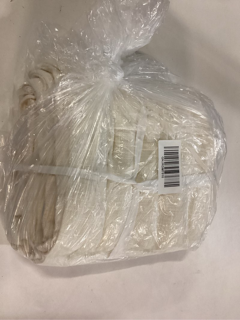 Condition photo showing New/Like New for cotton sheer curtain set (set of 2), 48x108, ivory