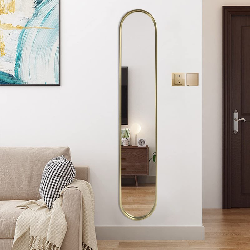  Similar photo OUSHUAI Gold Full Length Oval Mirror,Narrow Capsule Long Mirrors with Metal Frame for Entryway,Hallw