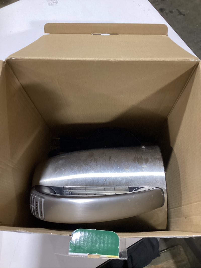 Condition photo showing As Is for Cuisinart PerfecTemp 1.7-Liter Electric Kettle, Cordless Electric Tea Kettle, 1500W for Fast Heat-Up, 6 Preset Temperatures, 30-Minute Keep Warm, Stay Cool Nonslip Handle, CPK-17P1 Stainless Steel PerfecTemp