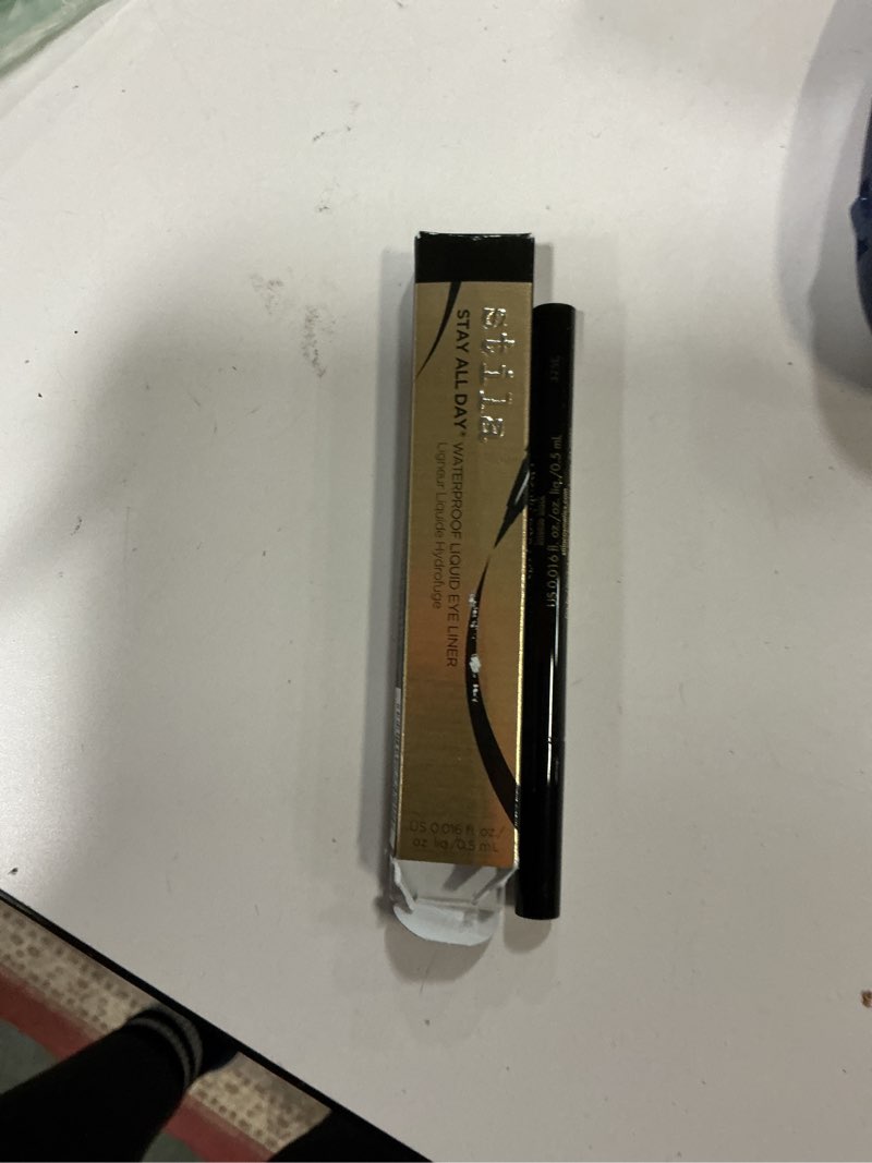 Condition photo showing Good Condition for stila Waterproof Liquid Eye Liner, Stay All Day Makeup with Fine Brush Tip Lasting Satin Finish, Smudge-Proof & Transfer-Resistant Intense Black (Jet Black) 1 Count (Pack of 1)