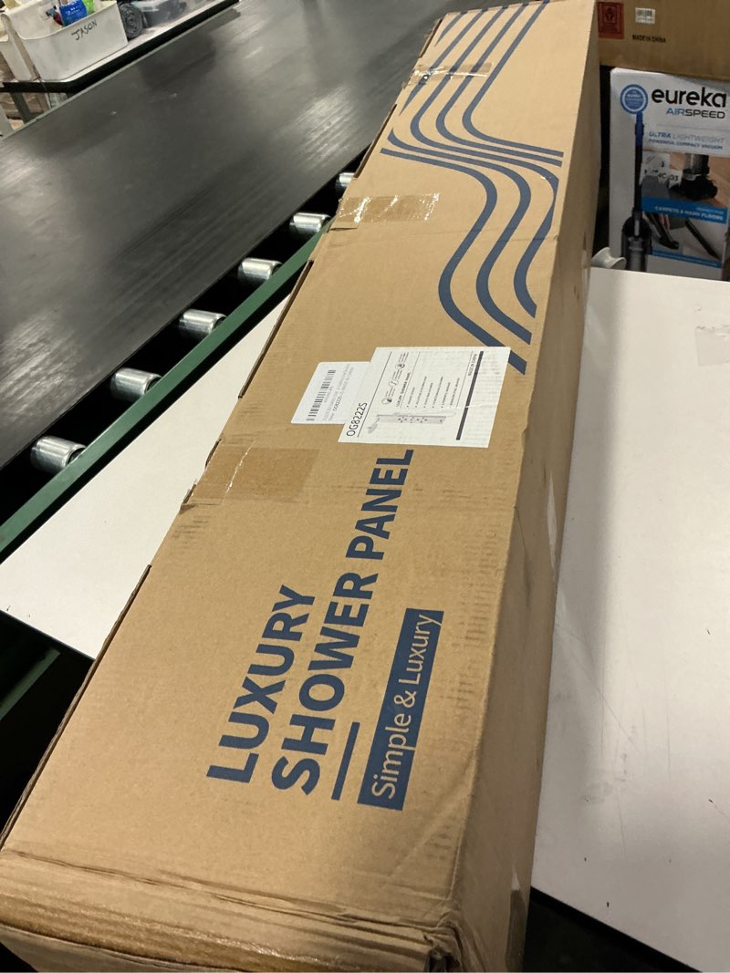 Condition photo showing New/Like New for LED Shower Panel System with MIST, Rainfall, Body Jets, Handheld and Tub Spout, No Battery Needed Shower Tower Column with Temp Display and LED Lights, 304 Stainless Steel, Black