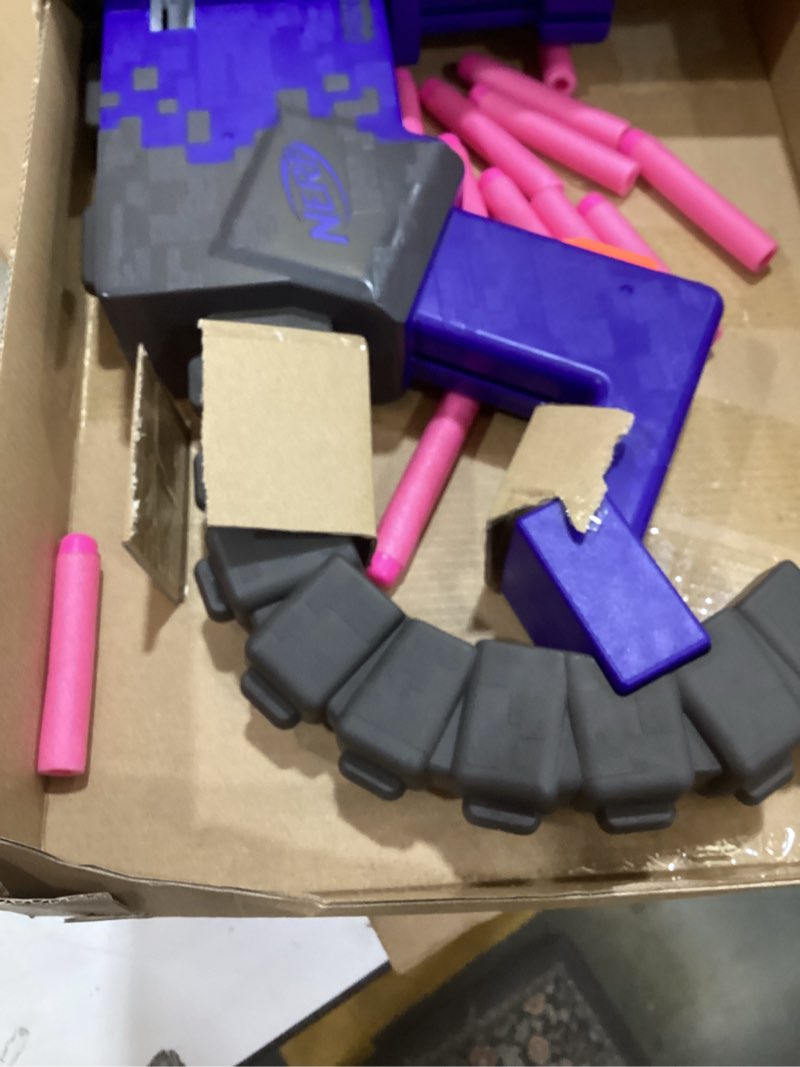 Condition photo showing Good Condition for nerf minecraft ender dragon blaster, 4-dart internal clip, 12 elite foam darts, design inspired by minecraft mob in the game